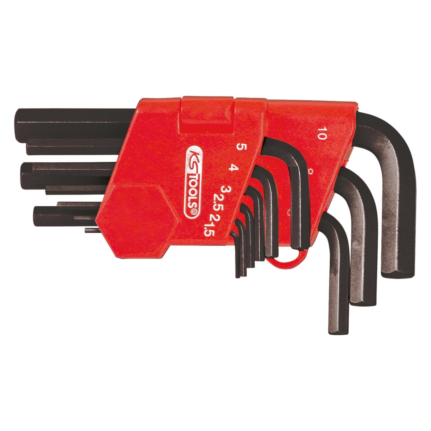 KS Tools Set mit 9 kurzen, brünierten Steckschlüsseln, 6 x Sechskant (151.3211)