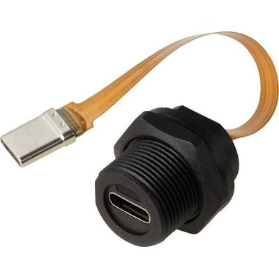 USB-C® Buchse/Stecker FPC Flachkabel 3.1 Geschwindigkeit (mit Gewinde) Kabel 0,1m TC-E10T-FT3.1-PWF/MT3.1-NWA-0.1FPC TC-13543620