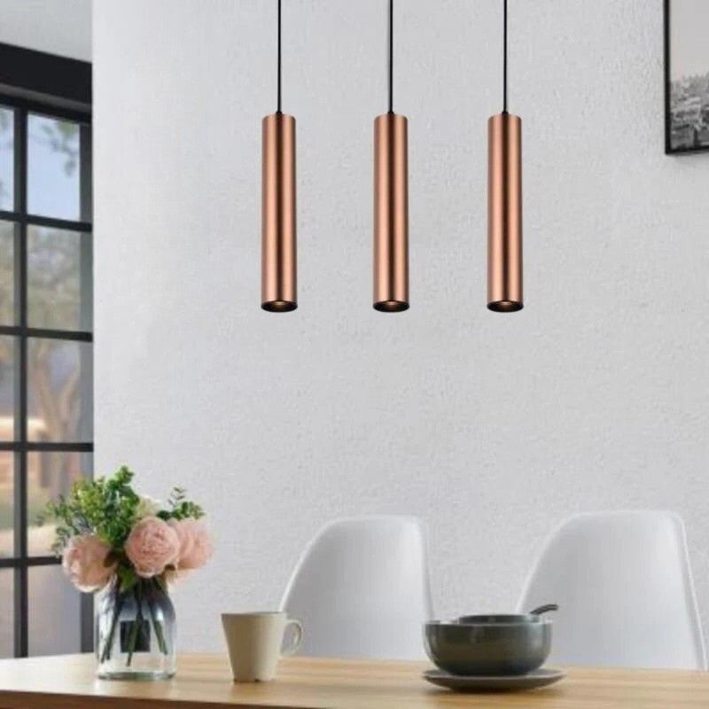 Optonica Luminaire Suspendu GU10 IP20 30cm Bronze - Pack de 3