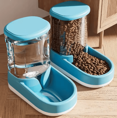 Inspire Picks Automatic Pet Food & Water Dispenser For Cats And Dogs 2pcs lan 3.8l