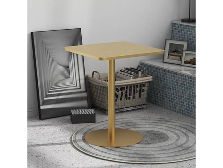 Runde Tische， 29 Höhe, mit Metallsockel, dekorativer Säulentisch(/Yellow)