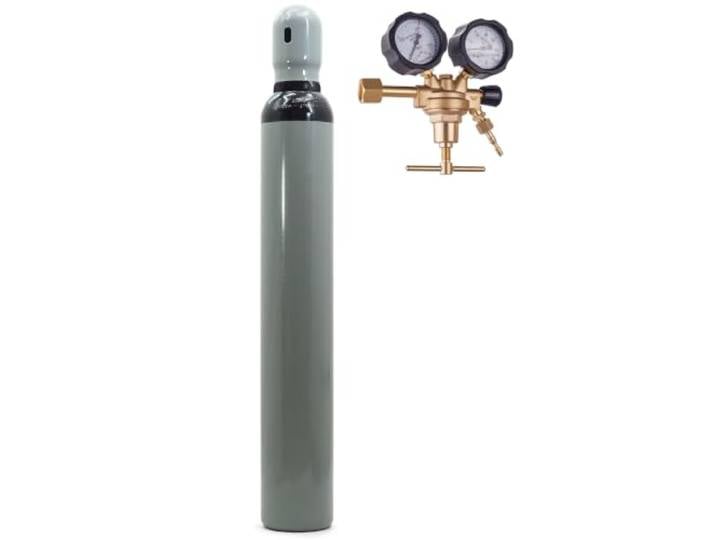 Stickstoffflasche 10L mit Druckminderer Gasflasche, Stickstoff Gas Set Bestschweissen.de Klima 2,0 m³ Flasche mit Druckminderer 50 Bar