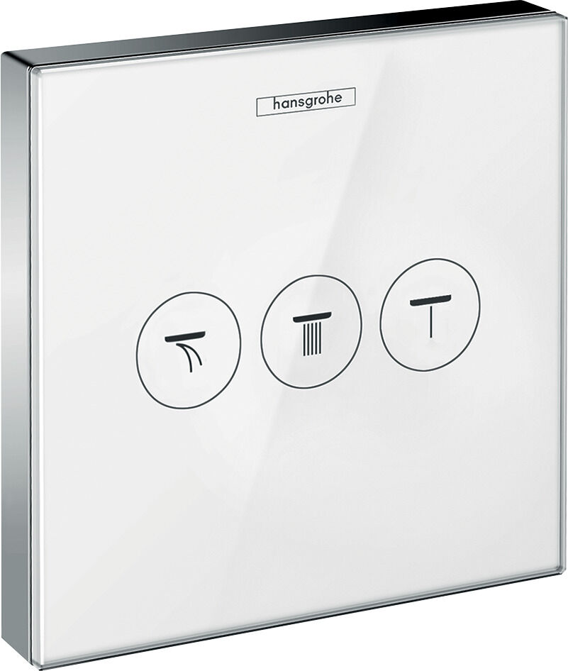 Hansgrohe ShowerSelect valve encastrée 3 Verbraucher , verre blanc-chrome