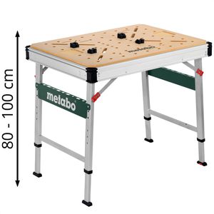Metabo Arbeitstisch MWB 100, höhenverstellbar, 100 x 80-100 x 75cm, Holz, klappbar