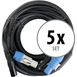 Pronomic Stage PPD-10 Hybridkabel Powerplug/DMX 5x Set