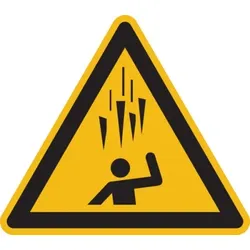 Warnschild, Warnung vor herabfallenden Eiszapfen W039 - ASR A1.3 (DIN EN ISO 7010) - 200x1.5 mm Kunststoff