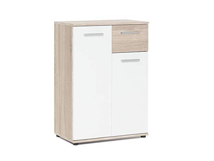Avanti Trendstore - Jack Sideboard/Kommode in Eiche Sonoma/Weiß mit Türen und Schubladen. Verfügbar in verschiedenen Maßen. (BHT: 60x85x35 cm)