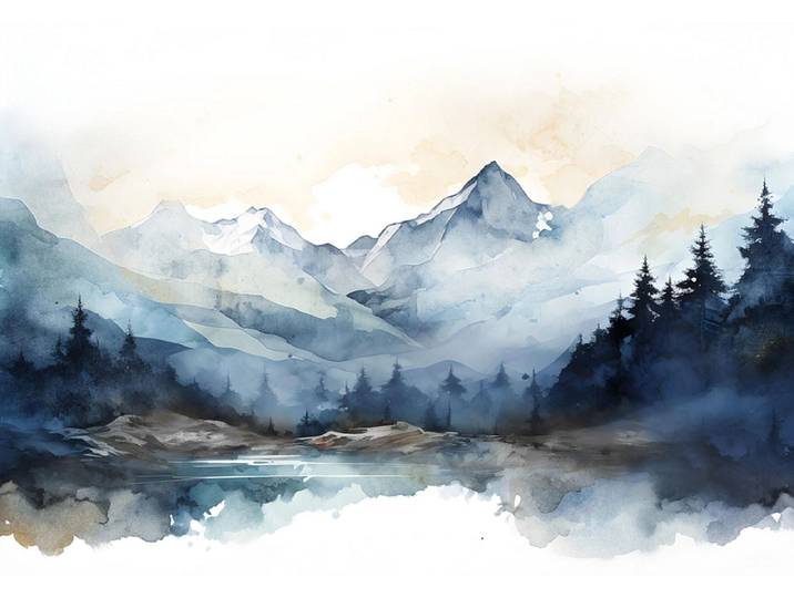 Tapete PANORAMA 1 Stück vliesfaser blau 104x70.5x1cm