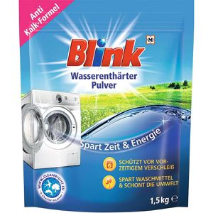 Blink Wasserenthärter für Waschmaschine, Pulver, Anti-Kalk-Formel, gegen Schmutz & Gerüche, 1,5 kg
