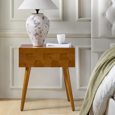 HULALA HOME Julian Mid-century Modern End Table with Charging Station