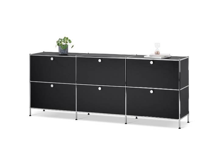 Tchibo - Sideboard »Cn3« mit 6 Klappen - 227x40x89,5cm - schwarz -