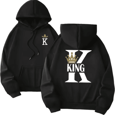 Inspire Essentials King Queen Matching Hoodies Casual Pullover Sweatshirts For Couples 2 xxxl