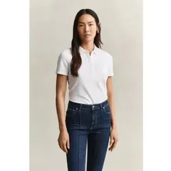 Gant für Damen. 4201535 Weißes Poloshirt Eigenmarke (L), Lässig, Baumwolle, Kurzarm