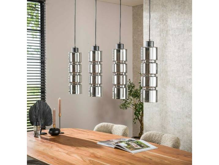 Liadomo Pendelleuchte Aurora, 4-flammig, verchromtes Glas, E27 I