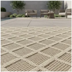 Outdoorteppich IMST, mit Rautenmuster, Beige, 80 x 150 cm