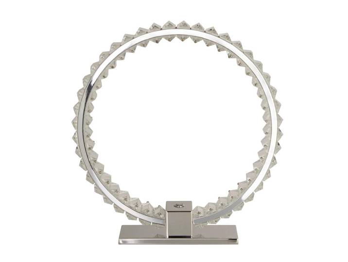 Led-Tischleuchte Hoop, Chromfarben, Metall, Glas, 10x38x35 cm, Lampen & Leuchten, Innenbeleuchtung, Tischlampen