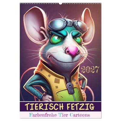 Tierisch fetzig (Wandkalender 2027 DIN A2 hoch), CALVENDO Monatskalender