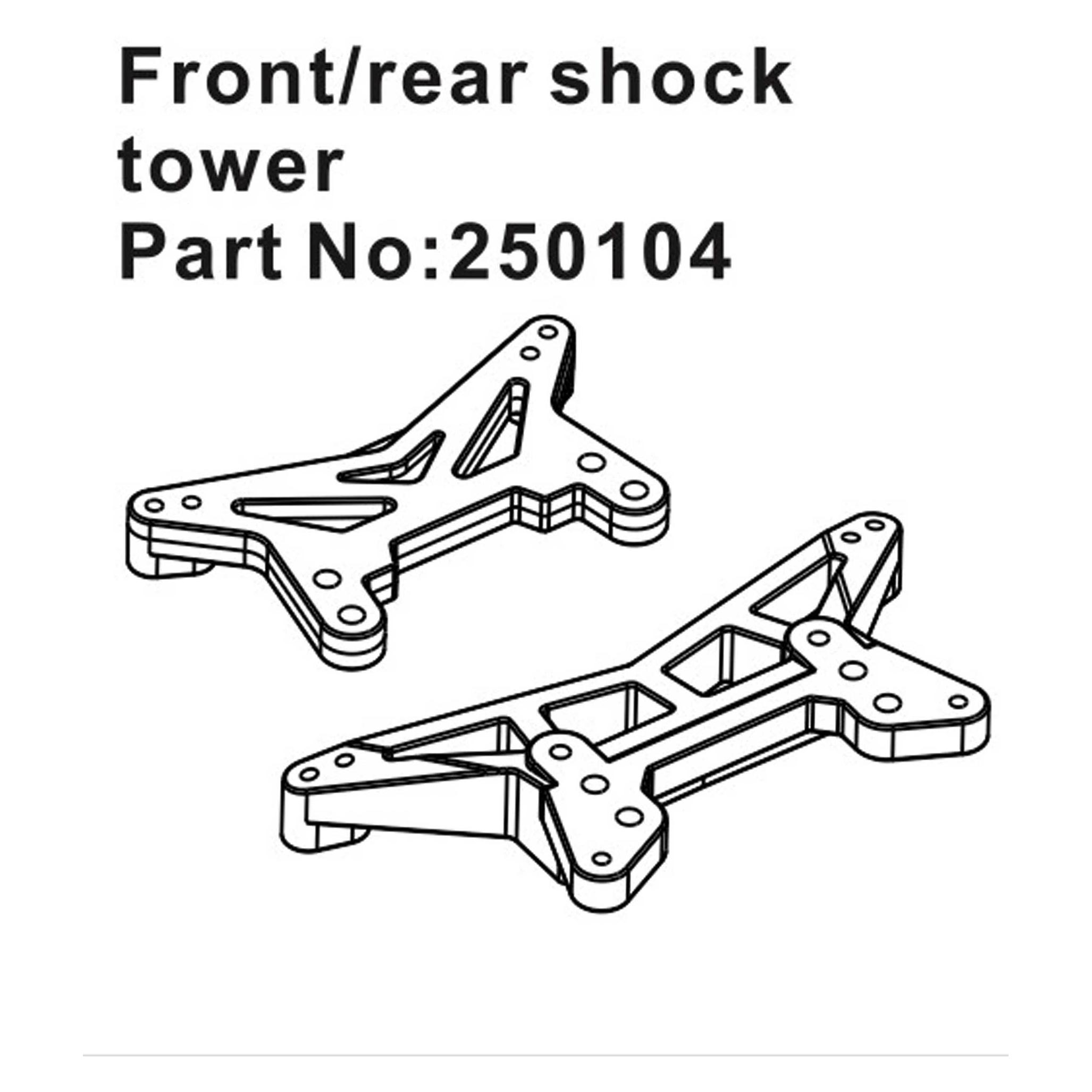 Hobby Plus RC Front/Rear Shock Tower (HBP250104)