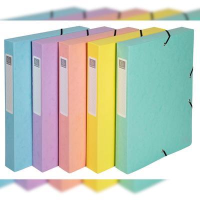 Exacompta 59550E 8x Archivbox Exabox A4 Colorspan, Rückenbreite 25mm, Aquarel - Farben sortiert