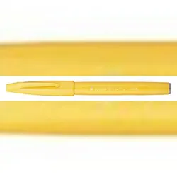 Pentel® SES15C-G Faserschreiber Sign Pen Brush - Pinselspitze, gelb