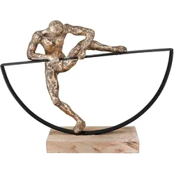 Gilde, Deko Figuren + Skulpturen, Lifting, Mannmotiv, Bronze H: 32 cm