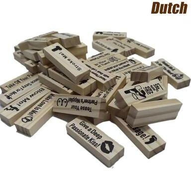 Uplift Treasures Couples Wooden Love Block Game dutch