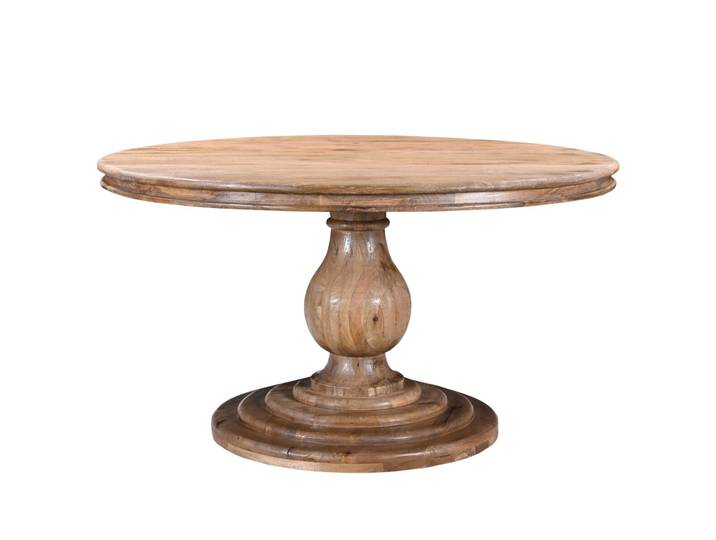 Esstisch HARRISON braun Ø140 massiv Mangoholz Landhaus Antik Design
