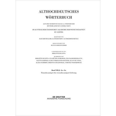 Band VIII,2: So – Sz- 21.-24. Lieferung, Taschenbuch von , De Gruyter Akademie, 978-3-11-162096-1