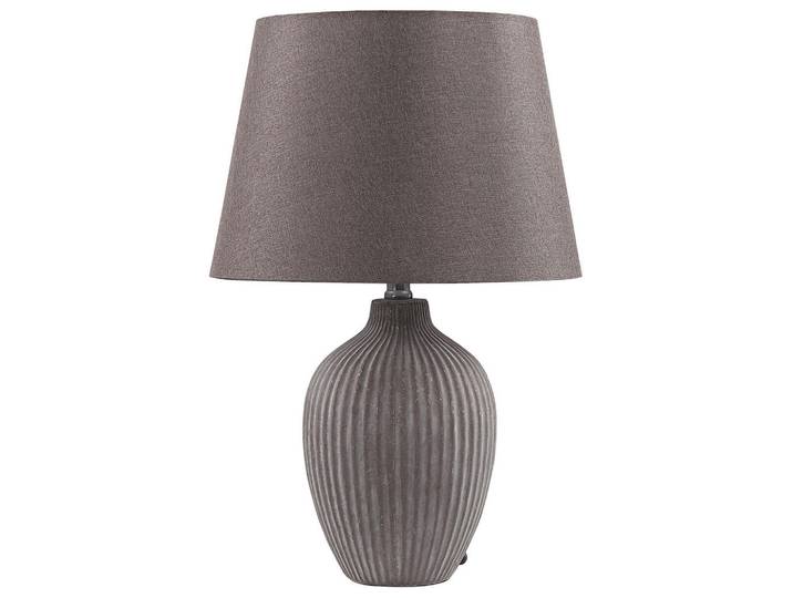 Beliani Tischleuchte Fergus 33/33/52 cm, Braun, Keramik, E27, 33x52x33 cm, Lampen & Leuchten, Innenbeleuchtung, Tischlampen