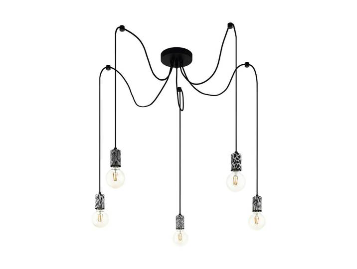 Eglo Hängeleuchte Nagpur, Schwarz, Weiß, Metall, Papier, länglich, 131 cm, Lampen & Leuchten, Innenbeleuchtung, Hängeleuchten, Pendelleuchten