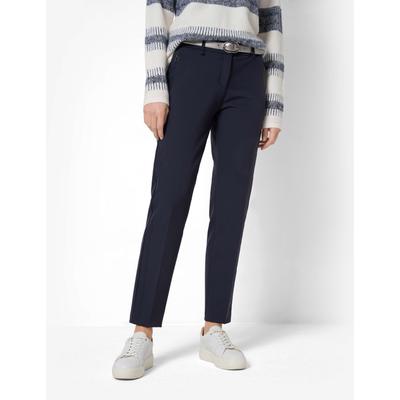 Caprihose BRAX "Style MARON S", Damen, Gr. 36, Normalgrößen, blau (navy), Web, 88% Polyamid, 12% Elasthan, regular fit, Hosen Caprihose, Clean Techno: Chino im Regular Fit