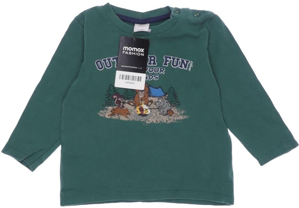 S. Oliver Mädchen Langarmshirt, Grün, Gr. EU 80, Baumwolle - Second Hand
