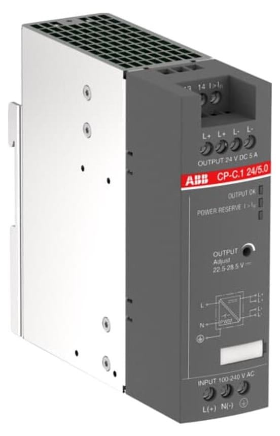 ABB CP-C.1 24/5.0 Voeding 100 - 240 V, 5 A, Grijs, 40 x 136 mm