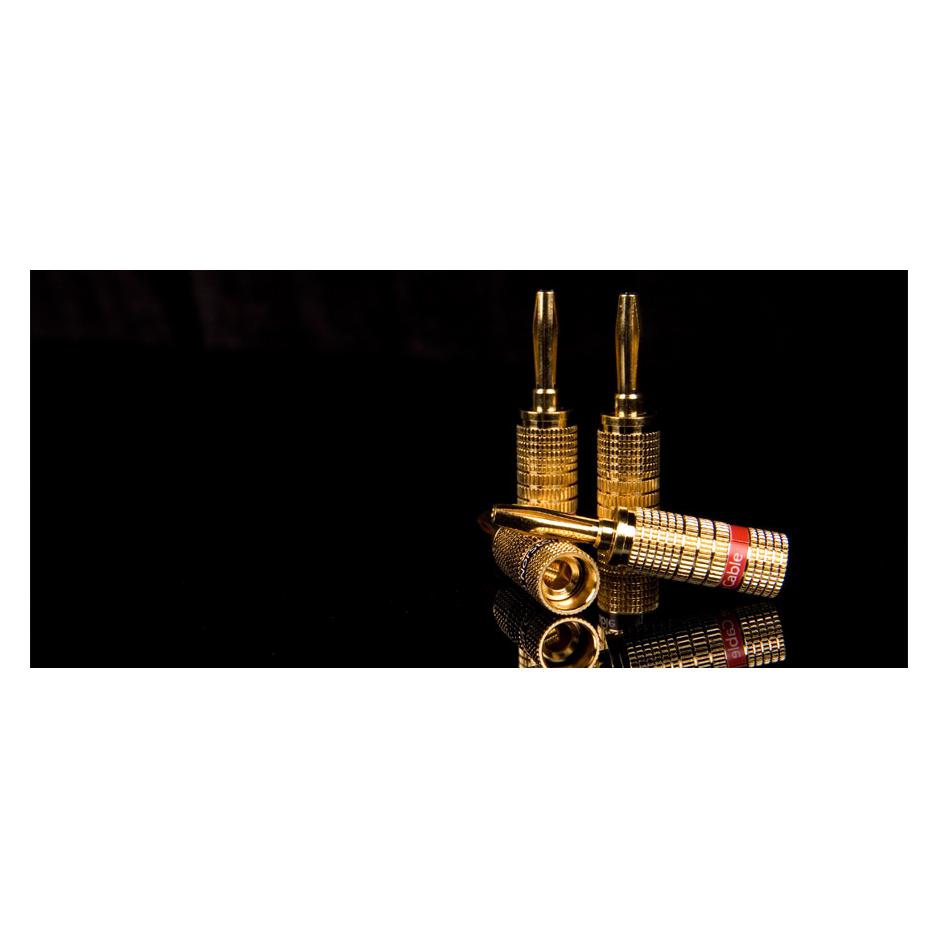NorStone NORBANX4 - Set mit 4 vergoldeten Bananensteckern Verbindungskabel Gold (BANANA-PLUGS)