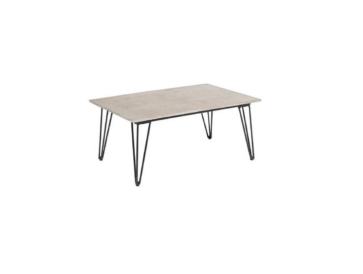Garten-Couchtisch Sovar – Fibercement in Grau mit Metallgestell - Grau - Luxusbetten24