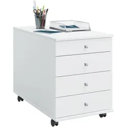 VCM Rollcontainer »Lona« 3 Schübe 1 Utensilo 75 cm tief weiß, 41.5x57x75 cm