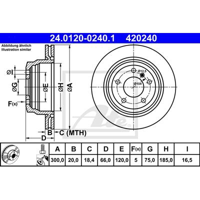 ATE Bremsensatz-Hinterachse Standard Disc / Ceramic sg00000ci9 Hinterachse belüftet 300mm 20mm für BMW