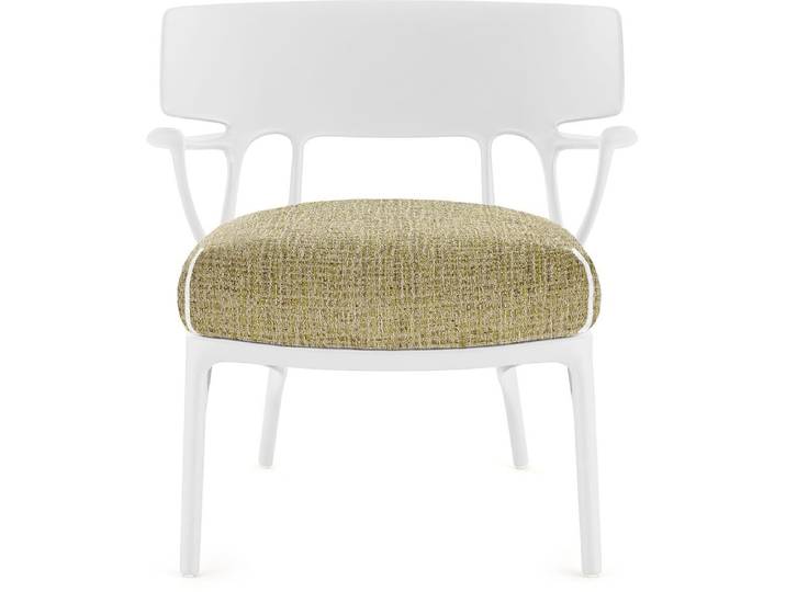 Lounge Sessel, Recyceltes Technopolymer, Weiß, 68×70×73 cm, Ergonomisch, Modern, Kartell