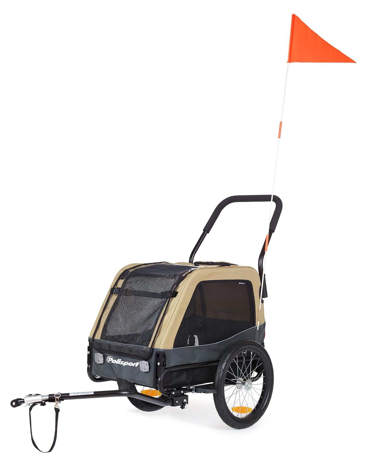 Polisport Hundeanhänger & 2-in-1-Kinderwagen Größe XL, Max. 45 kg