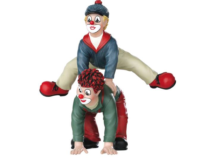 Sammelfigur GILDECLOWNS Clown Dekofigur, Der Bocksprung , bunt, B:14cm H:15cm T:9,5cm, Kunstharz, Dekofiguren, Sammelfigur, handbemalt, Wohnzimmer