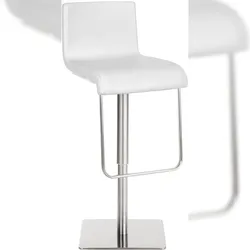 Proregal CHEFGASTRO Barhocker SIBERIA Edelstahl HxBxT 80x39x46cm Kunstleder Weiß Barstuhl
