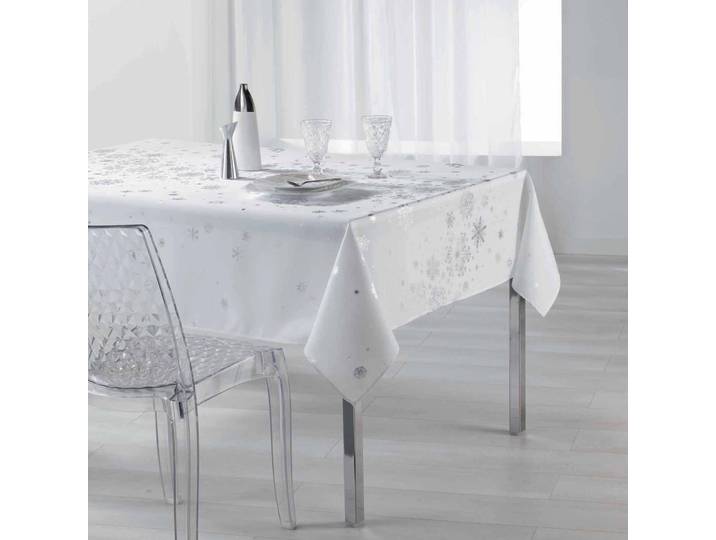 Nappe imprimée flocons argentés - Blancheporte