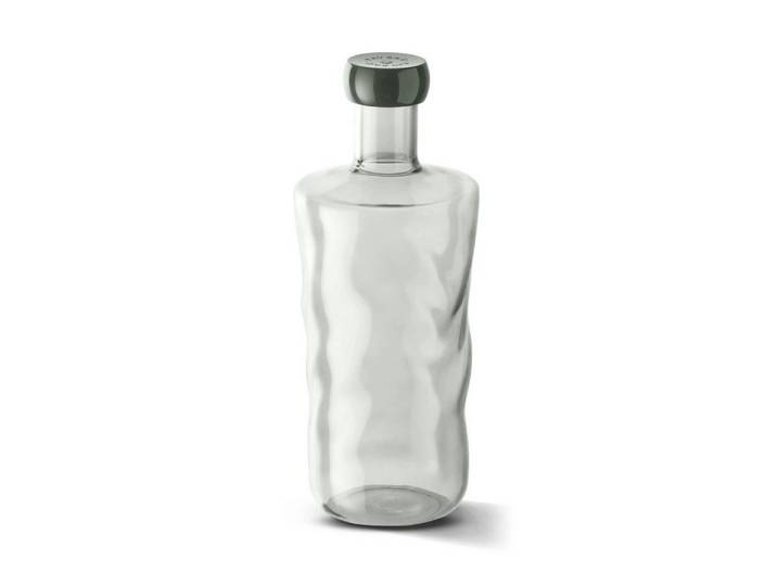 Paveau Trinkflasche Wasserflasche 1,25 l Swirl Mist, Wasserflasche, 1,25 l, Borosilikatglas, dunkelgrau