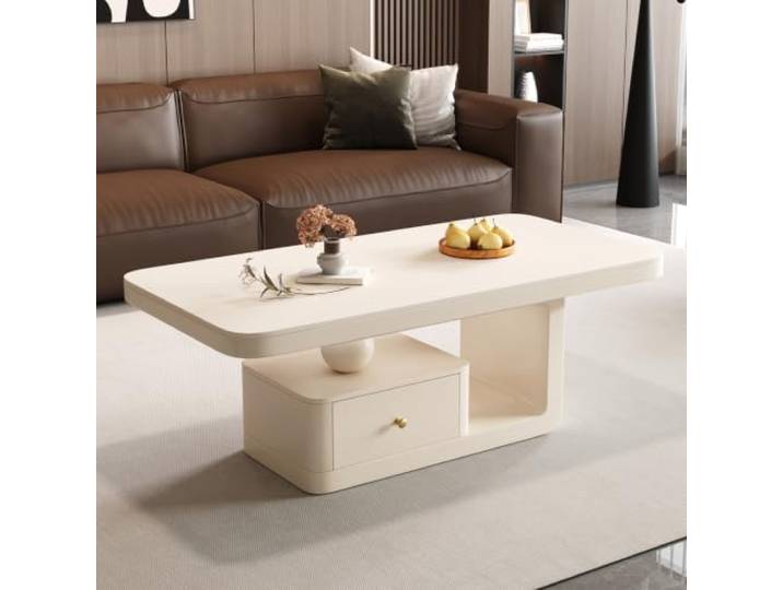 VSLreoiFX Wohnzimmer-Couchtisch mit Schublade und verstecktem Stauraum Moderner Couchtisch mit Stauraum für Wohnzimmer, Büro und luxuriöse Villen(E,100cm/39.4in)