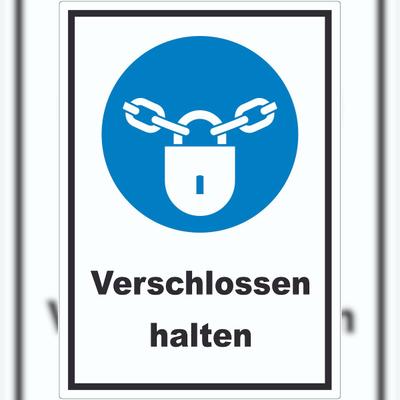 HB-Druck Verschlossen halten Aufkleber A9 (37x52mm)