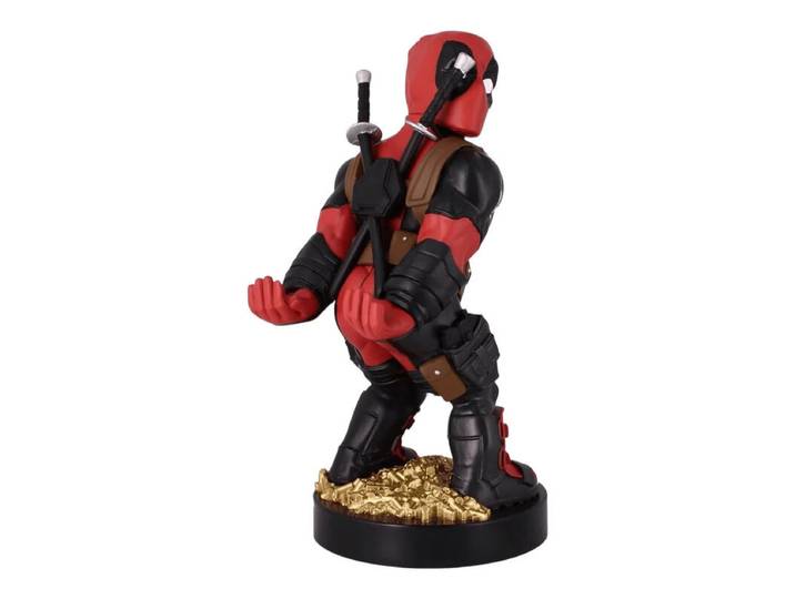 Cable Guys Marvel Figurine Gaming Deadpool Montre ses fesses - Support pour manette ou smartphone - Câble USB Inclus - 20 cm