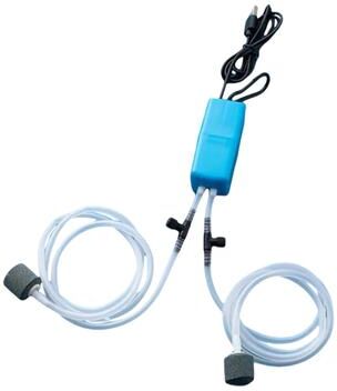 USA Free Shipping Shop USB Aquarium Air Pump Silent Fish Tank Aerator Portable Oxygen Pump blue