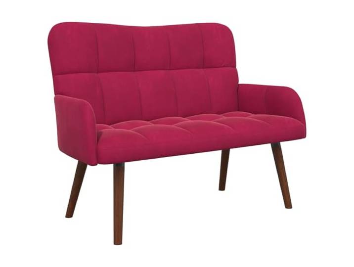 TEKGHUT 2-Sitzer Sofa Weinrot 115 x 61 x 87 cm Samt Samt-Material,veredelte Rückseite,modernes Design,einfache Montage,pflegeleicht