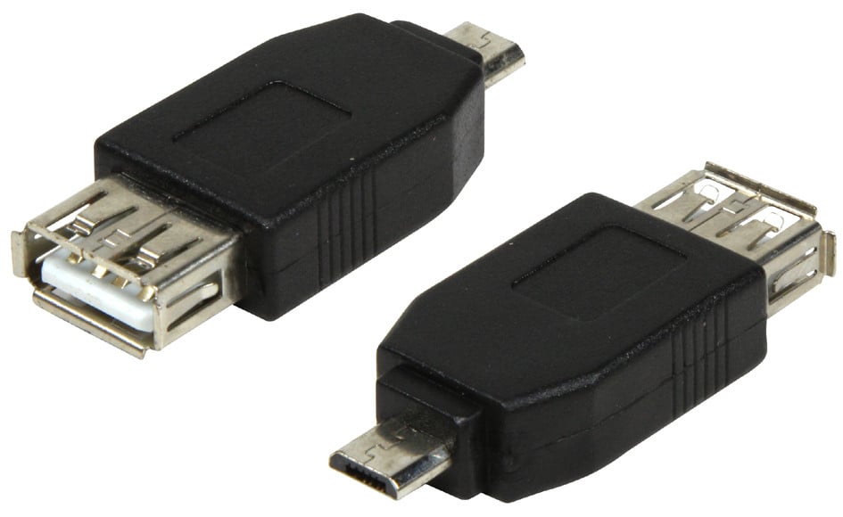 LogiLink USB 2.0 adapter, micro B naar USB 2.0 A, zwart