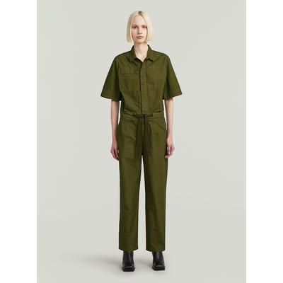 Jumpsuit G-STAR "Army Jumpsuit", Damen, Gr. L, Normalgrößen, grün (schwarz olive gd), Obermaterial: 70% Baumwolle, 30% Baumwolle, Overalls Jumpsuit